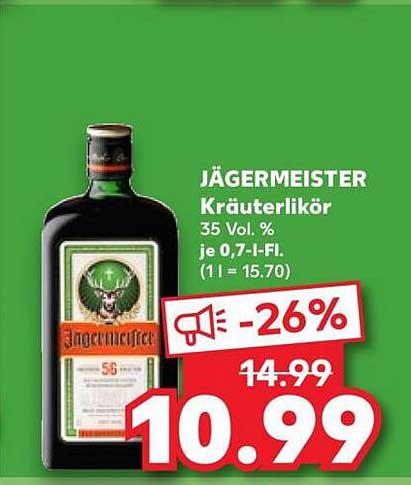 JÄGERMEISTER Kräuterlikör 35 Vol. % je 0.7-l-Fl. (1 l = 15.70)