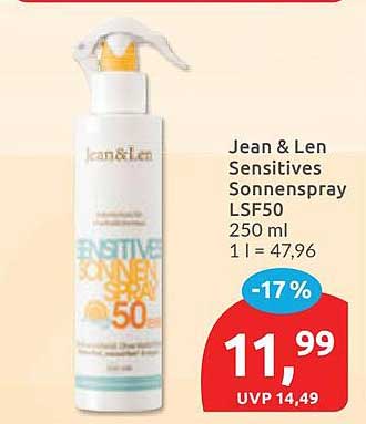 Jean & Len Sensitives Sonnenspray LSF50 250 ml