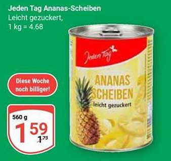 Jeden Tag Ananas-Scheiben Leicht gezuckert, 1 kg = 4.68