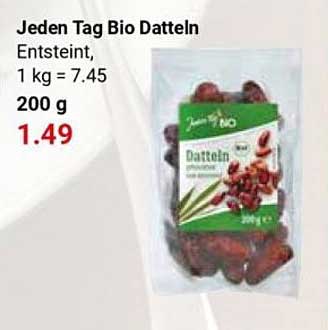 Jeden Tag Bio Datteln Entsteint, 1 kg = 7.45 200 g