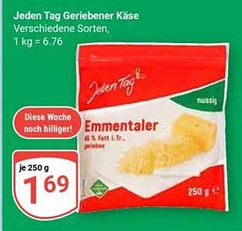 Jeden Tag Geriebener Käse Emmentaler