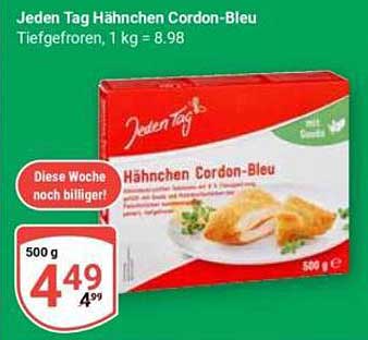 Jeden Tag Hähnchen Cordon-Bleu Tiefgefroren, 1 kg = 8.98
