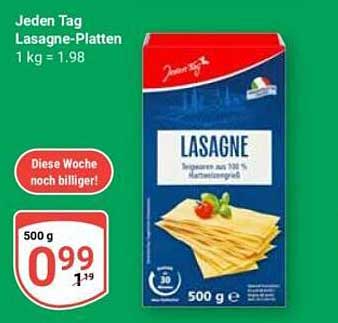 Jeden Tag Lasagne-Platten 1 kg = 1,98