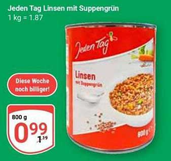 Jeden Tag Linsen mit Suppengrün