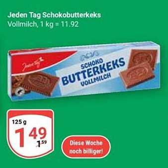 Jeden Tag Schokobutterkeks Vollmilch, 1 kg = 11.92