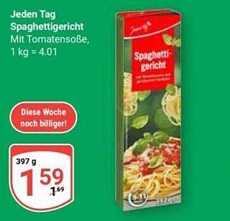 Jeden Tag Spaghettigericht Mit Tomatensoße, 1 kg = 4.01