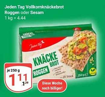 Jeden Tag Vollkornknäckebrot Roggen oder Sesam