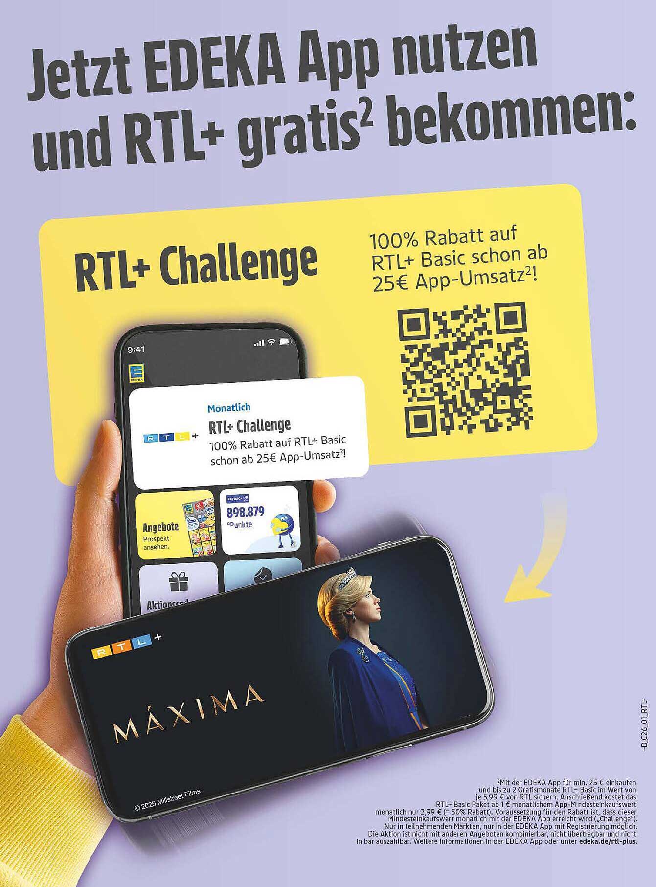 Jetzt EDEKA App nutzen und RTL+ gratis bekommen