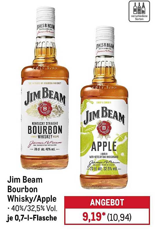 Jim Beam Bourbon Whisky/Apple
