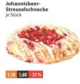 Johannisbeer-Streuselschnecke je Stück
