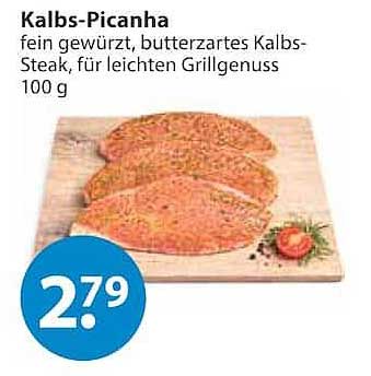 Kalbs-Picanha fein gewürzt, butterzartes Kalbs-Steak, für leichten Grillgenuss 100 g