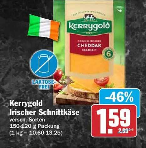 Kerrygold Irischer Schnittkäse versch. Sorten 150-120 g Packung (1 kg = 10.60-13.25)