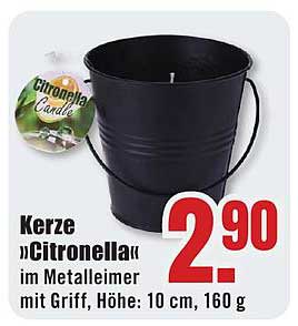 Kerze »Citronella« im Metalltopf mit Griff, Höhe: 10 cm, 160 g
