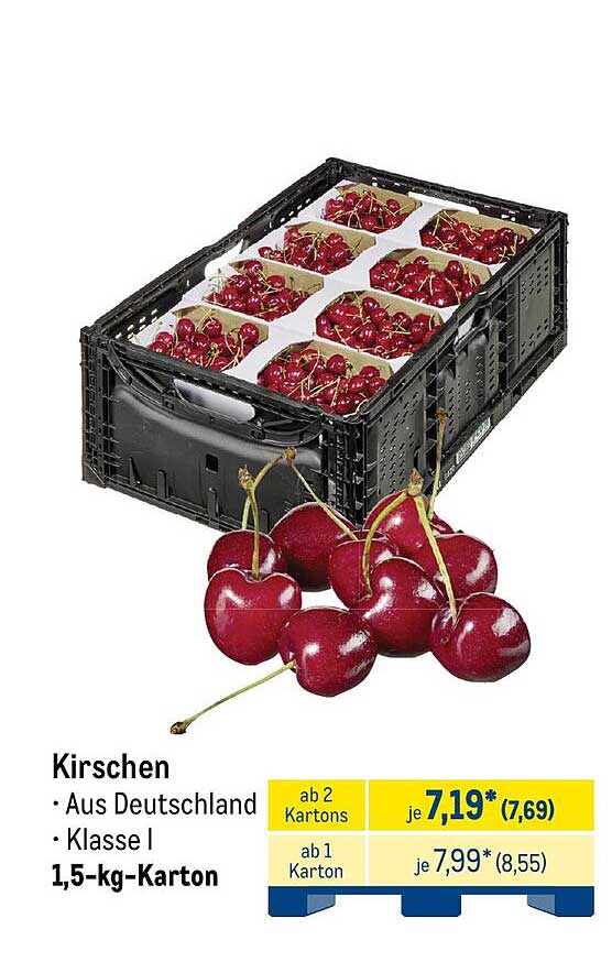 Kirschen · Aus Deutschland · Klasse I · 1,5-kg-Karton