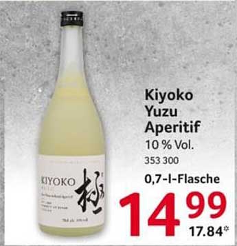 Kiyoko Yuzu Aperitif 10 % Vol. 353 300 0,7-l-Flasche