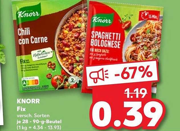 KNORR Fix versch. Sorten je 28 - 90-g-Beutel