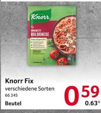 Knorr Fix verschiedene Sorten