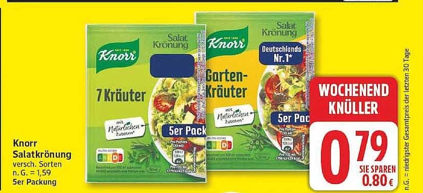 Knorr Salatkrönung versch. Sorten n.G. = 1,59 5er Packung
