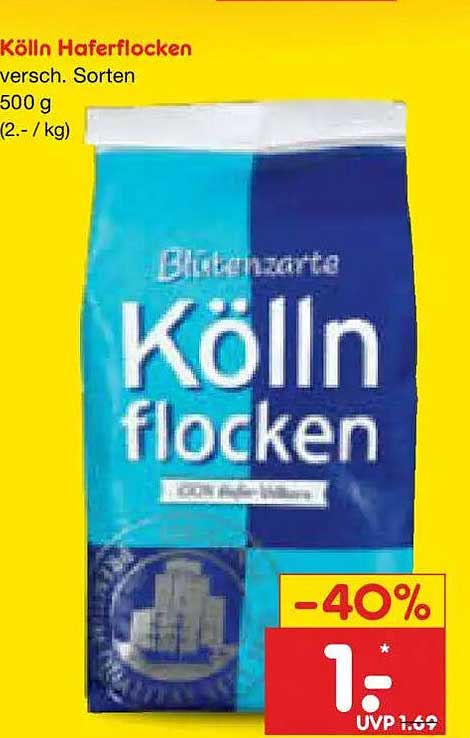 Kölln Haferflocken versch. Sorten 500 g (2.- / kg)
