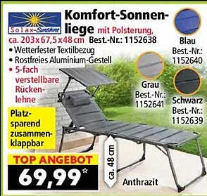 Komfort-Sonnenliege mit Polsterung