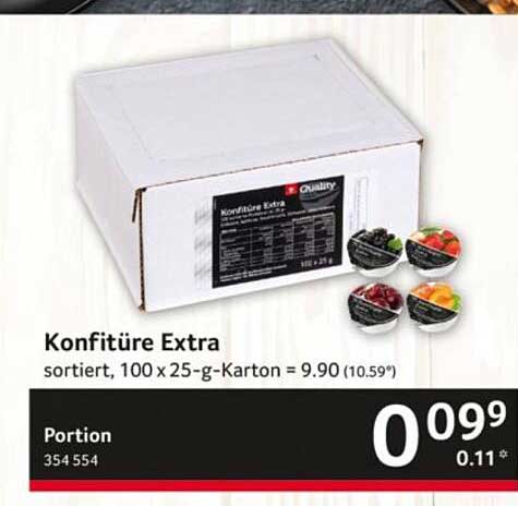 Konfitüre Extra sortiert, 100 x 25-g-Karton = 9.90