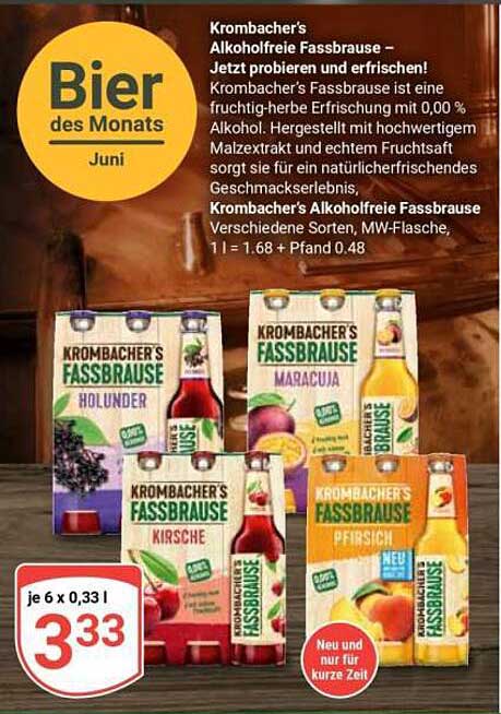 Krombacher's Alkoholfreie Fassbrause – Jetzt probieren und erfrischen!