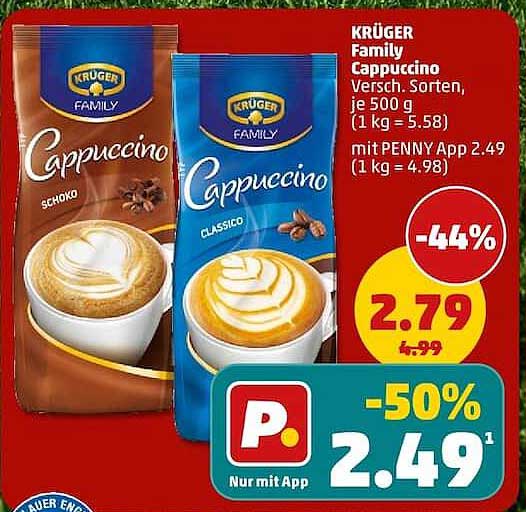 KRÜGER Family Cappuccino Versch. Sorten, je 500 g