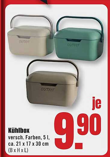 Kühlbox versch. Farben, 5 l, ca. 21 x 17 x 30 cm (B x H x L)