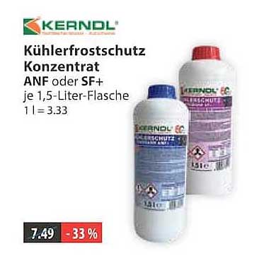 Kühlerfrostschutz Konzentrat ANF oder SF+ je 1,5-Liter-Flasche 1 l = 3.33