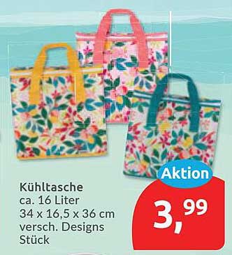 Kühltasche ca. 16 Liter 34 x 16,5 x 36 cm versch. Designs Stück