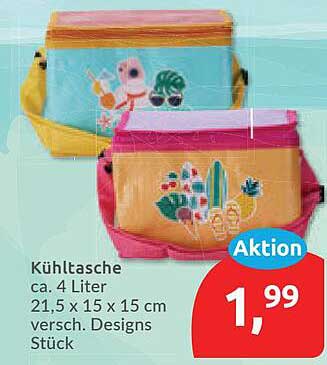 Kühltasche ca. 4 Liter 21,5 x 15 x 15 cm versch. Designs Stück