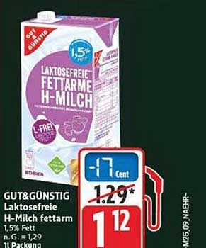 Laktosefreie H-Milch fettarm