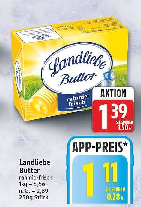 Landliebe Butter rahmig-frisch 250g Stück