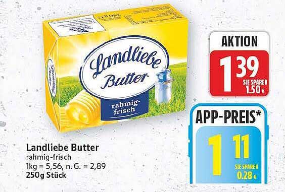 Landliebe Butter rahmig-frisch 250g Stück