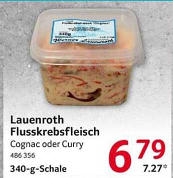 Lauenroth Flusskrebsfleisch Cognac oder Curry 340-g-Schale