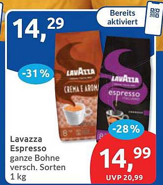 Lavazza Espresso ganze Bohne versch. Sorten 1 kg