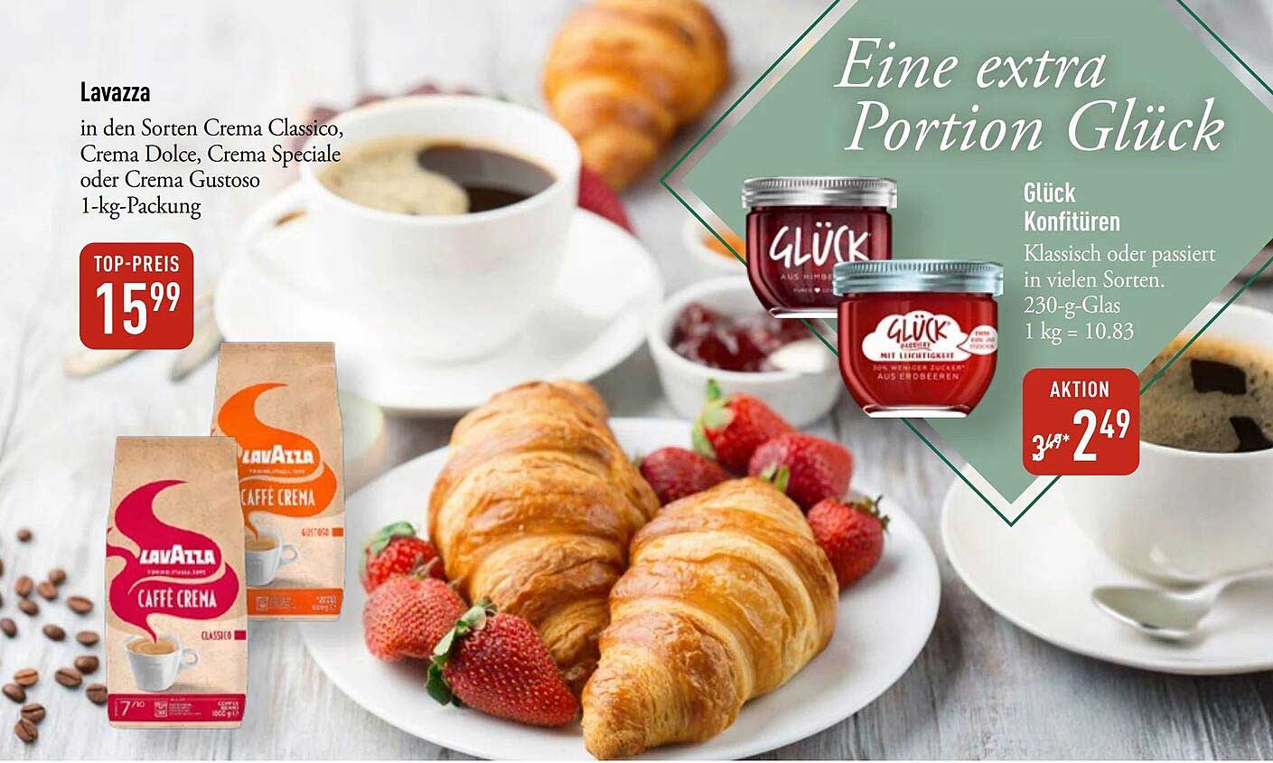 Lavazza in den Sorten Crema Classico, Crema Dolce, Crema Speciale oder Crema Gustoso 1-kg-Packung