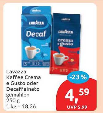 Lavazza Kaffee Crema e Gusto oder Decaffeinato gemahlen 250 g