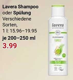 Lavera Shampoo oder Spülung Verschiedene Sorten, 1 l: 15,96–19,95 je 200–250 ml