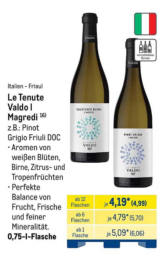 Le Tenute Valdo I Magredi z.B.: Pinot Grigio Friuli DOC