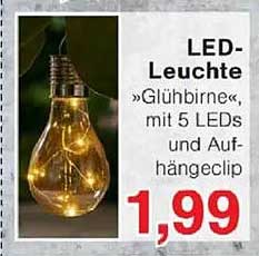 LED-Leuchte »Glühbirne«, mit 5 LEDs und Aufhängeclip