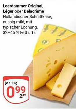 Leerdammer Original, Léger oder Delacréme