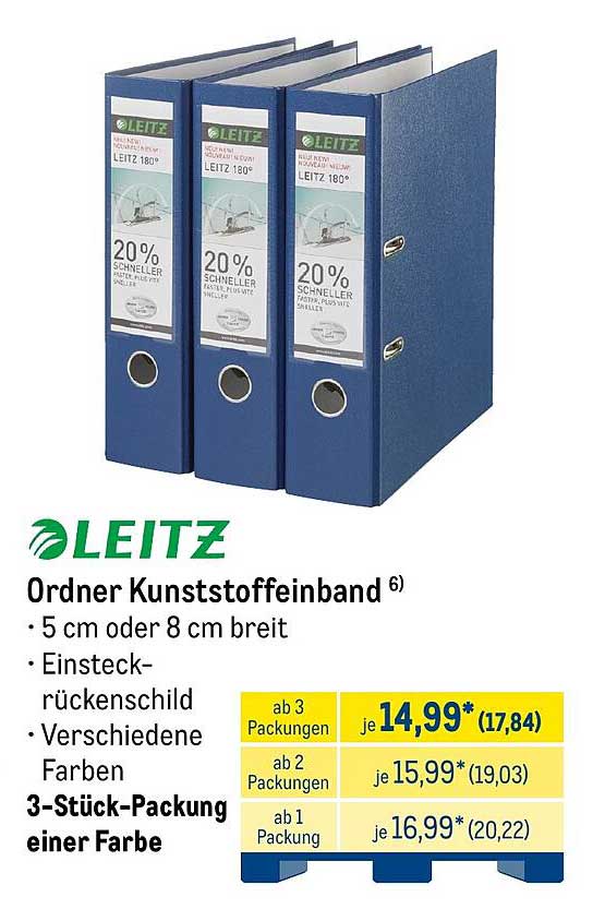 LEITZ Ordner Kunststoffeinband