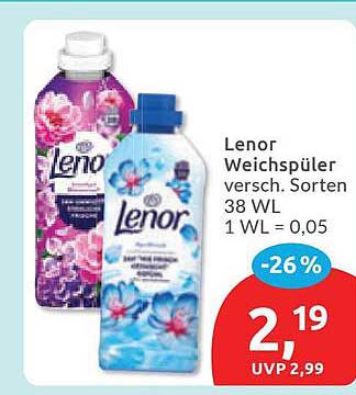 Lenor Weichspüler versch. Sorten 38 WL 1 WL = 0,05