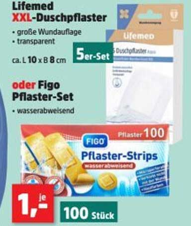 Lifemed XXL-Duschpflaster oder Figo Pflaster-Set