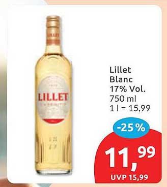 Lillet Blanc 17% Vol. 750 ml 1 l = 15,99
