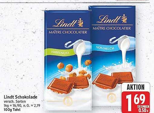 Lindt Schokolade, versch. Sorten