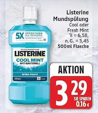 Listerine Mundspülung Cool oder Fresh Mint 500ml Flasche