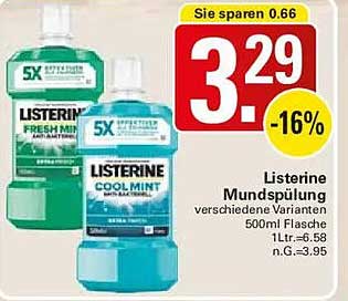 Listerine Mundspülung verschiedene Sorten