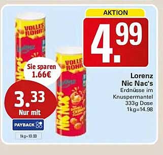 Lorenz Nic Nac's Erdnüsse im Knuspermantel 333g Dose